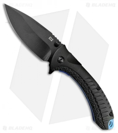 ABKT Elite Blue Protector Liner Lock Knife Black Aluminum (3.5" Black) 1 ABKT Elite Blue Protector Liner Lock Knife Black Aluminum (3.5" Black)