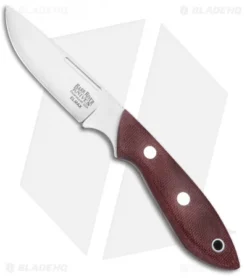 Bark River Adventurer Fixed Blade Knife Burgundy Canvas Micarta (3.25" Satin)
