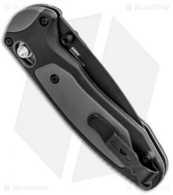 Benchmade 595SBK Mini Boost AXIS-Assist Knife Black/Gray (3.11" Black Serr) 6 Benchmade 595SBK Mini Boost AXIS-Assist Knife Black/Gray (3.11" Black Serr) -Online Knives Store Benchmade Mini Boost AXIS Assist Black Gray Black Serr 595SBK BHQ 78761 jr side