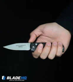 Boker Kalashnikov Dagger Automatic Knife Black Aluminum (3.25" Smokewash D2) -Online Knives Store Boker Kalashnikov Automatic Knife Black Bead Blast KALS74 BHQ 0103 kp in hand web 1