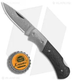 Boker Magnum DC Lockback Knife Carbon Fiber/Damascus (2.25" Damascus) -Online Knives Store Boker Magnum Damascus DC BHQ 80863 jr bottlecap