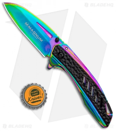 Boker Magnum Rainbow Charcoal Frame Lock Knife (3.125" Spectrum) 01RY313 4 Boker Magnum Rainbow Charcoal Frame Lock Knife (3.125" Spectrum) 01RY313 - Image 4