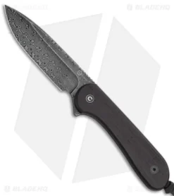 CIVIVI Elementum Fixed Blade Knife Flat Black Ebony (4" Damascus) C2105-DS1