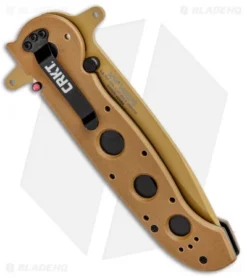 CRKT Carson M16-14DSFG Tanto Flipper Knife Desert Tan G-10 (3.875" Serr) -Online Knives Store CRKT Carson M16 14DSFG Tanto Desert Tan Serr BHQ 4980 jr side