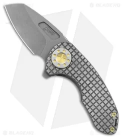 Curtiss Custom F3 Compact Frame Lock Knife Checkered Gray Ti WF (2.5" BB/SW)
