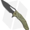 Ferrum Forge Gavko Spinner Flipper Knife Green Atlantian Plates Ti (3.5" Black)