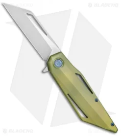 HEAdesigns Wingman Flipper Frame Lock Knife Gold Titanium (3.5" Two-Tone)