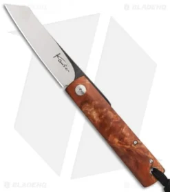 Kansei Matsuno Custom F011S Small Friction Folder Knife Burl Wood (2.625" Satin)
