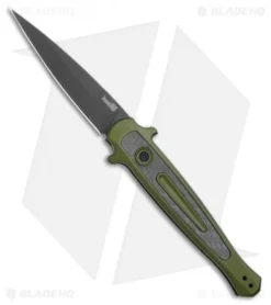 Kershaw Launch 8 Stiletto Automatic Knife Green/CF (3.5" Black)