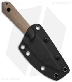 Kizer Maverick Customs Harpoon Fixed Blade Knife Natural Micarta (3.94" Black) -Online Knives Store Kizer Maverick Customs Harpoon FBK Natural Micarta 3in Black BHQ 180914 td sheath