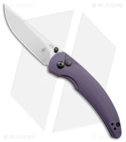 Kizer Swaggs Chili Pepper Button Lock Knife Purple G-10 (3" Satin 154CM)