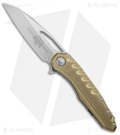 Microtech Sigil MK6 Frame Lock Knife Brass (3.75" Stonewash)