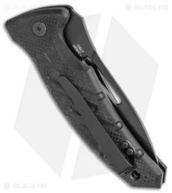 Ontario XM-3S Tanto Automatic Knife G-10 (3.75" Black Serr) 08759 -Online Knives Store Ontario XM 3S Tanto Auto Knife G 10 Black Serr BHQ 120624 jr side