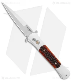 Pro-Tech Large Don Automatic Knife Amber Jigged Bone (4.5" Satin)