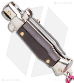 SKM Italian Stiletto Keychain Automatic Knife Brown/Pink (1.125" Satin) -Online Knives Store SKM Italian Stiletto Keychain Auto Brown Pink Satin BHQ 102937 jr side