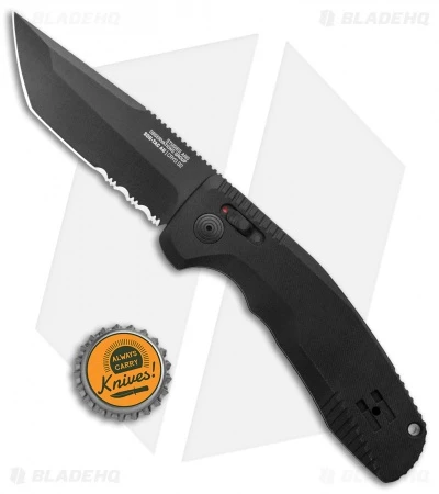 SOG Knives SOG-TAC AU Tanto Automatic Knife Black Aluminum (3.4" Black Serr) 4 SOG Knives SOG-TAC AU Tanto Automatic Knife Black Aluminum (3.4" Black Serr) - Image 4