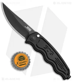 SOG Knives Mini SOG TAC Automatic Knife (3" Black) ST-11 -Online Knives Store SOG TAC Clip Point Mini Black ST 11 BHQ 3162 jr bottlecap 2