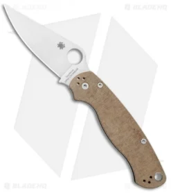 New Release 21 Spyderco Paramilitary 2 Knife Brown Micarta (3.4" Cru-Wear) C81MPCW2