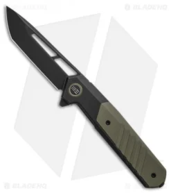 WE Knife Co. Arsenal Frame Lock Knife Black Titanium/Green G-10 (3.5" Black)