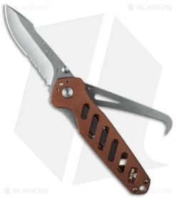 Buck Knives Buck Crosslock Hoofpick Knife Brown (3.25" Satin Serr) 0183BRS