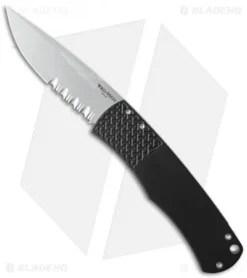 Pro-Tech Magic "Whiskers" Automatic Knife Black (3.125" Stonewash Serr) BR-1.4