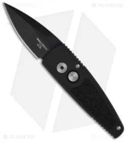 Pro-Tech Stinger Black Automatic Knife W/ Insert (1.94" Black Plain) 420BT