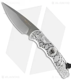 Pro-Tech Razor Wire Skull TR-4 Automatic Knife (4" Gray DLC) Limited Edition