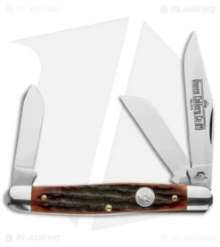 Queen Cutlery Large Stockman Knife 4" Aged Honey Amber Jigged Bone 9-ACSB