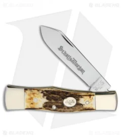 Queen Cutlery Jumbo Gunstock Traditional Pocket Knife 4.125" Elk Stag