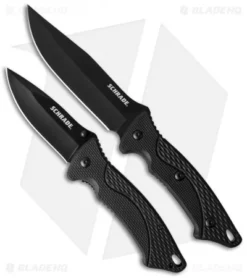 Schrade Fixed Blade & Folding Knife Gift Set (Black) SCHCOM5CP
