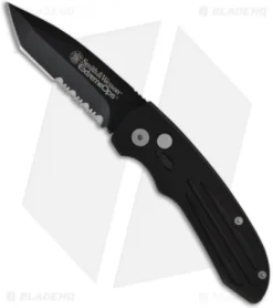 Smith & Wesson Extreme Ops Tanto Automatic Knife (3.25" Black Serr) SW50BTS