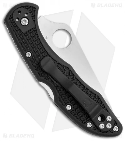 Spyderco Delica 4 Lockback Knife Black FRN (2.875" Satin Serr) C11PSBK 2 Spyderco Delica 4 Lockback Knife Black FRN (2.875" Satin Serr) C11PSBK - Image 2