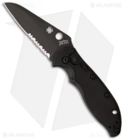 Spyderco Embassy Automatic Knife (3.13" Black Serr) C121BKPS