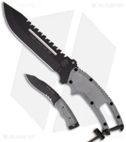 TOPS Knives Steel Eagle 107C XX Knife & Baby Eagle Set (7.5" Black)